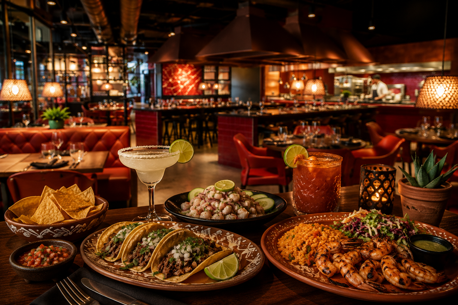 Our menu: traditional Mexican dishes and fresh seafood
